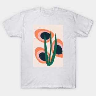 Abstract Mid Century Modern, Leaf, Scandinavian WallArt 2 T-Shirt